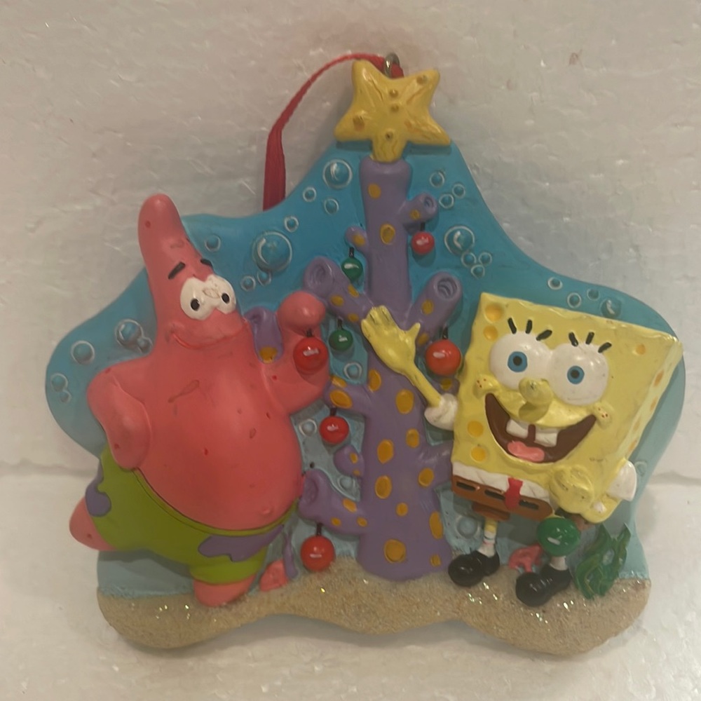 Vintage Y2K SpongeBob SquarePants 3D Patrick Christmas ornament trimming tree